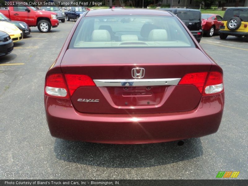 Tango Red Pearl / Beige 2011 Honda Civic LX Sedan