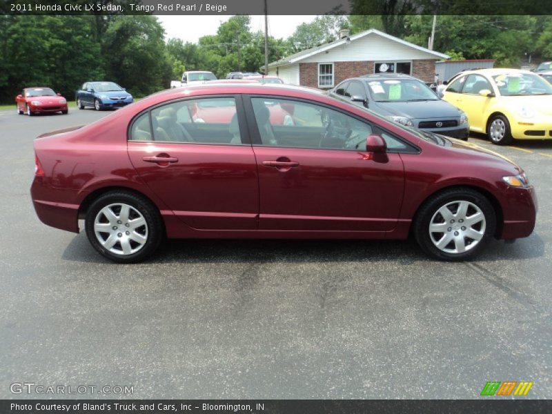 Tango Red Pearl / Beige 2011 Honda Civic LX Sedan
