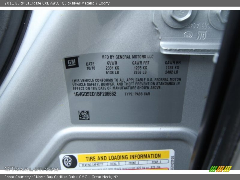 Quicksilver Metallic / Ebony 2011 Buick LaCrosse CXL AWD