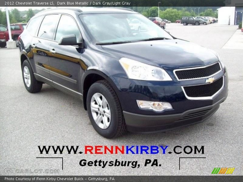 Dark Blue Metallic / Dark Gray/Light Gray 2012 Chevrolet Traverse LS