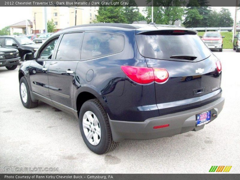 Dark Blue Metallic / Dark Gray/Light Gray 2012 Chevrolet Traverse LS