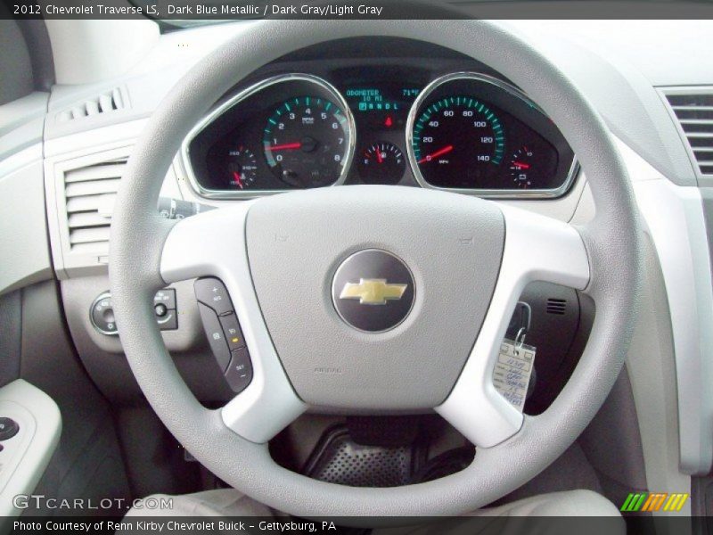 Dark Blue Metallic / Dark Gray/Light Gray 2012 Chevrolet Traverse LS
