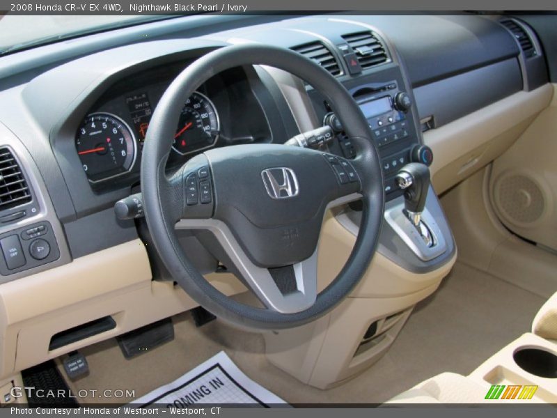 Nighthawk Black Pearl / Ivory 2008 Honda CR-V EX 4WD