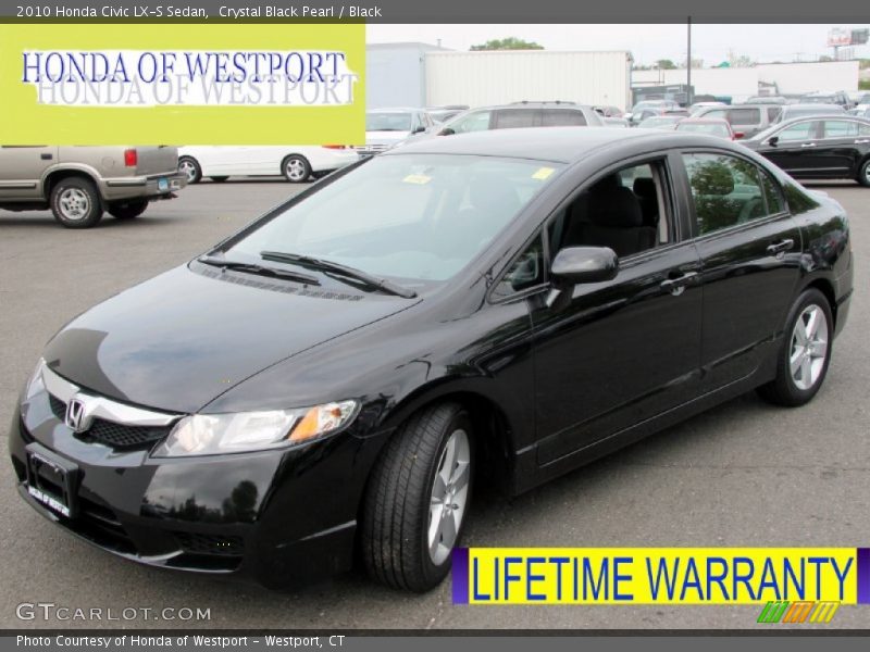 Crystal Black Pearl / Black 2010 Honda Civic LX-S Sedan