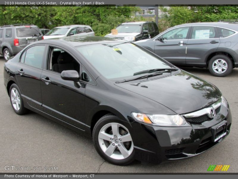 Crystal Black Pearl / Black 2010 Honda Civic LX-S Sedan