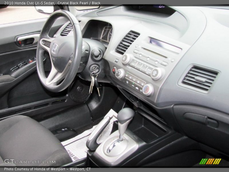 Crystal Black Pearl / Black 2010 Honda Civic LX-S Sedan
