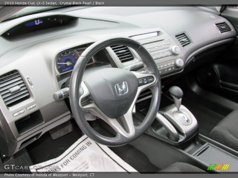 Crystal Black Pearl / Black 2010 Honda Civic LX-S Sedan