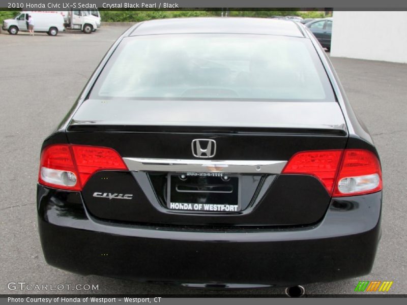 Crystal Black Pearl / Black 2010 Honda Civic LX-S Sedan
