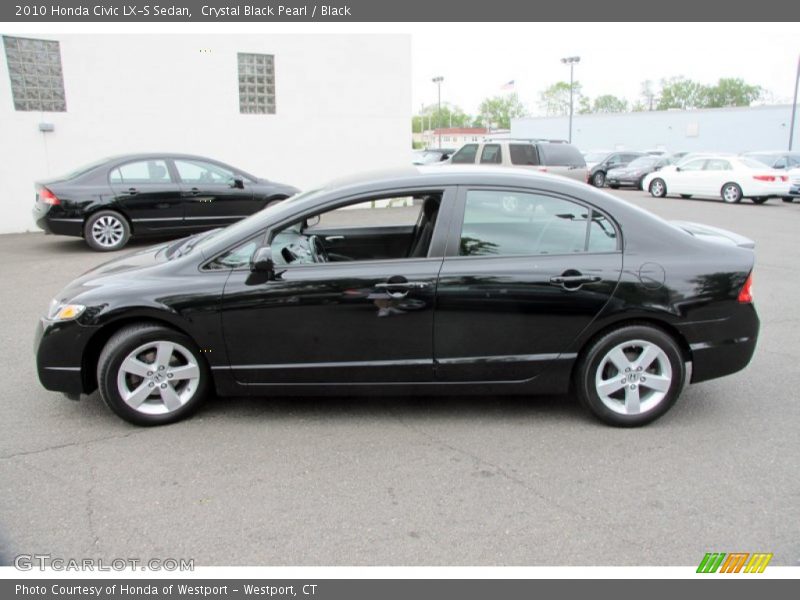 Crystal Black Pearl / Black 2010 Honda Civic LX-S Sedan
