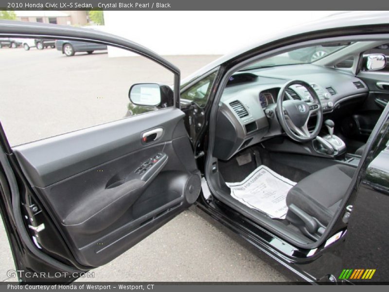 Crystal Black Pearl / Black 2010 Honda Civic LX-S Sedan