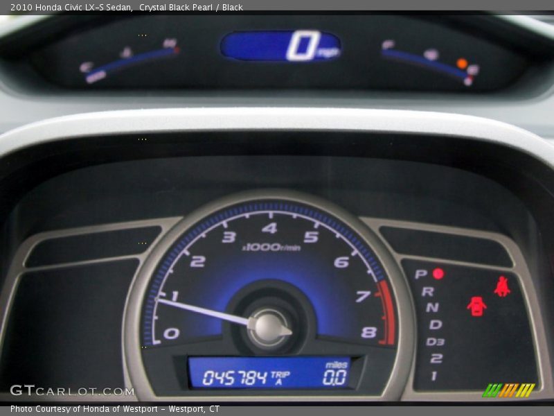 Crystal Black Pearl / Black 2010 Honda Civic LX-S Sedan