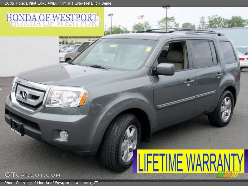 Nimbus Gray Metallic / Beige 2009 Honda Pilot EX-L 4WD