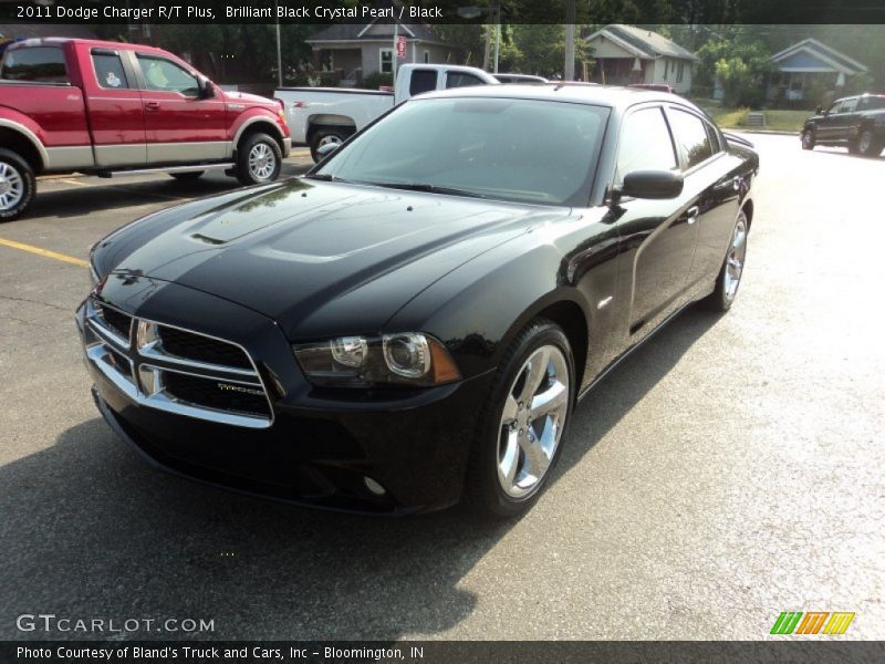 Brilliant Black Crystal Pearl / Black 2011 Dodge Charger R/T Plus