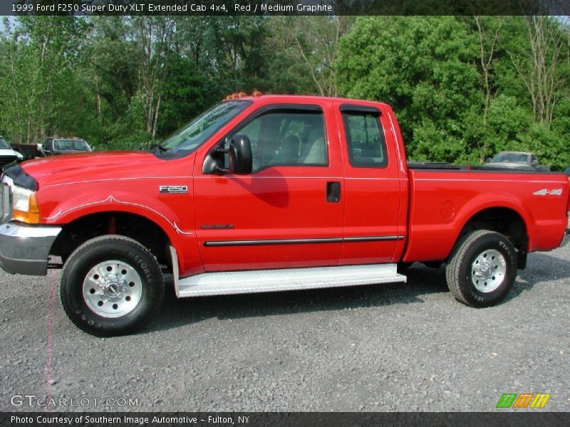 Red / Medium Graphite 1999 Ford F250 Super Duty XLT Extended Cab 4x4