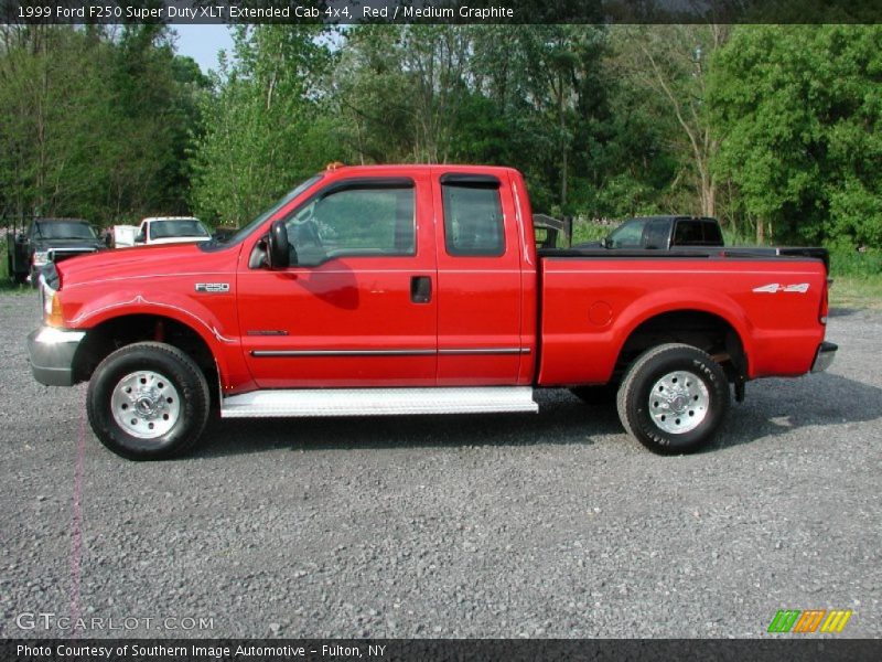 Red / Medium Graphite 1999 Ford F250 Super Duty XLT Extended Cab 4x4