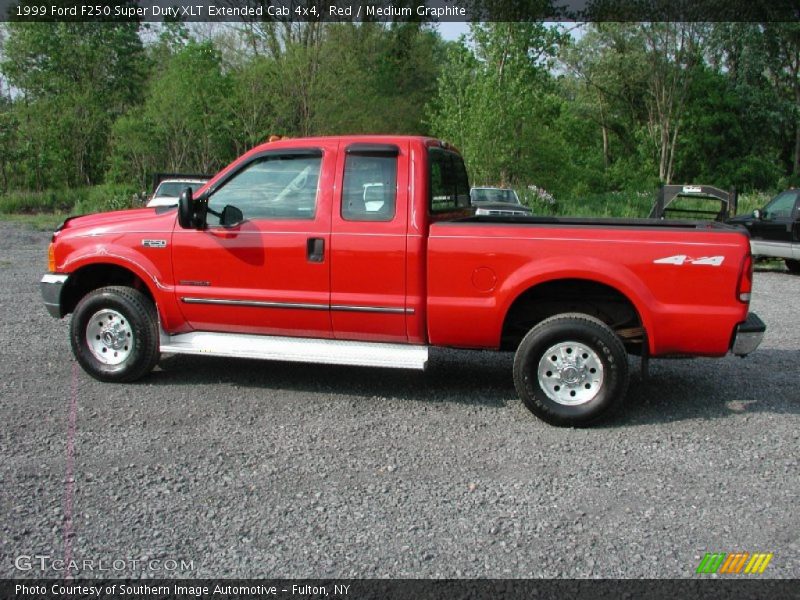 Red / Medium Graphite 1999 Ford F250 Super Duty XLT Extended Cab 4x4