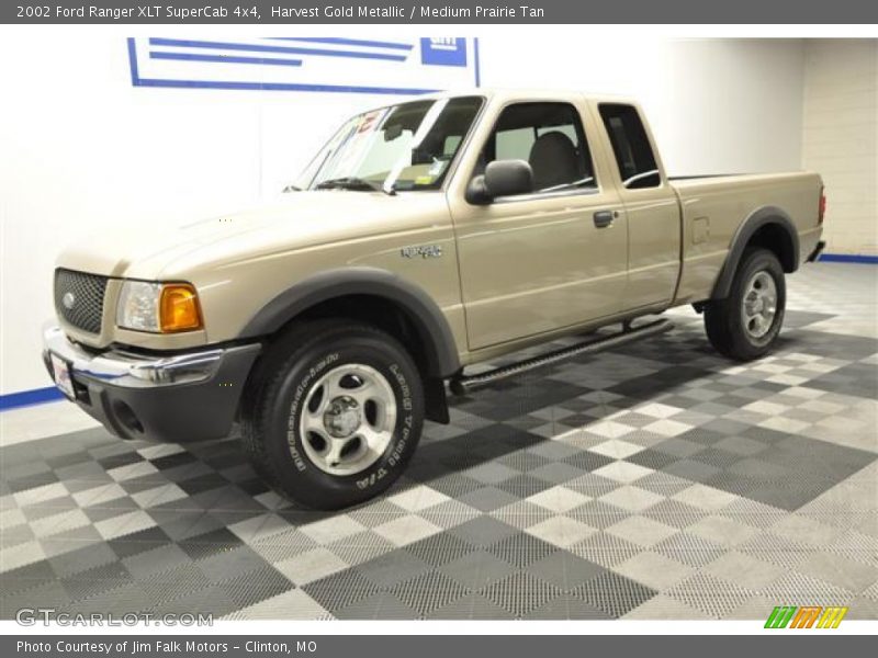 Harvest Gold Metallic / Medium Prairie Tan 2002 Ford Ranger XLT SuperCab 4x4