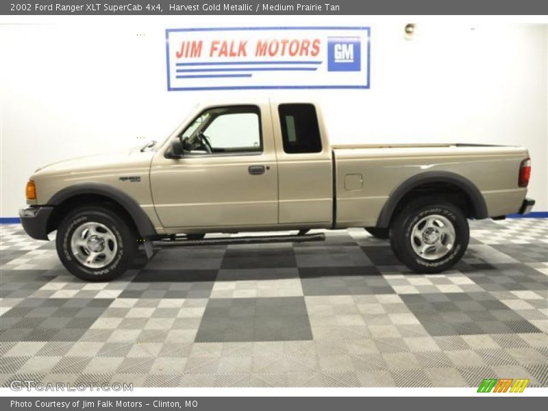 Harvest Gold Metallic / Medium Prairie Tan 2002 Ford Ranger XLT SuperCab 4x4