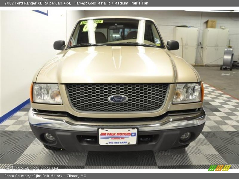 Harvest Gold Metallic / Medium Prairie Tan 2002 Ford Ranger XLT SuperCab 4x4