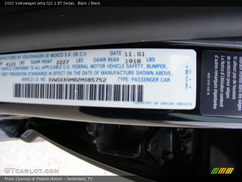 Black / Black 2002 Volkswagen Jetta GLS 1.8T Sedan