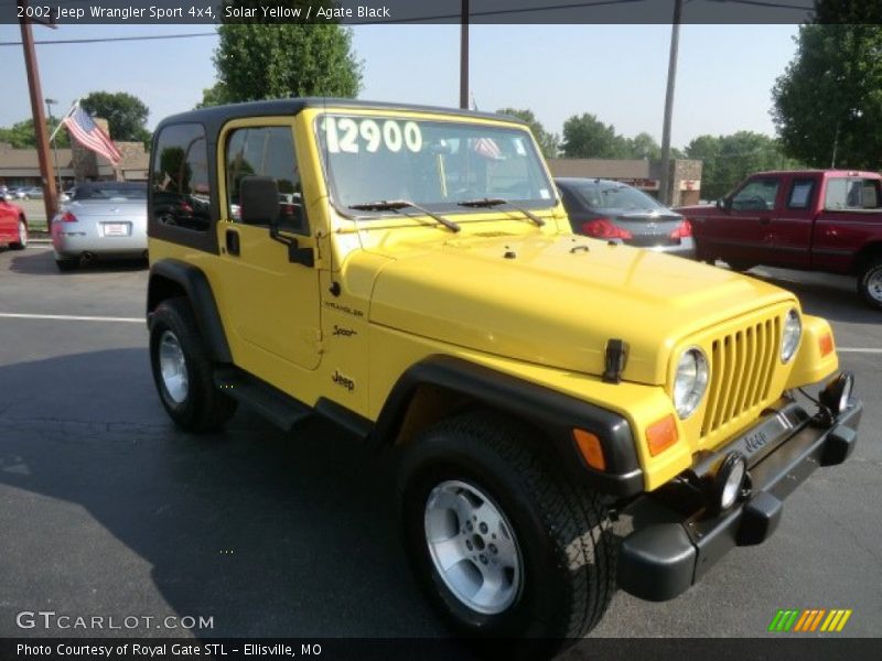 Solar Yellow / Agate Black 2002 Jeep Wrangler Sport 4x4