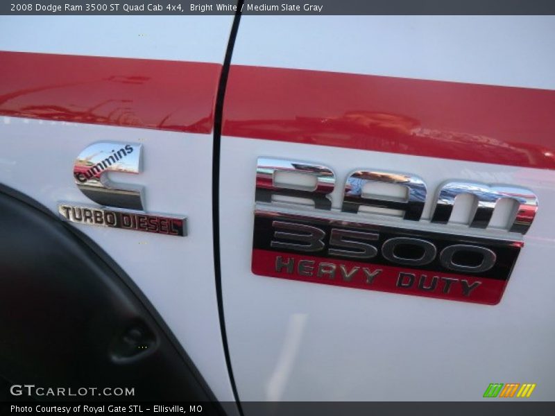 Bright White / Medium Slate Gray 2008 Dodge Ram 3500 ST Quad Cab 4x4