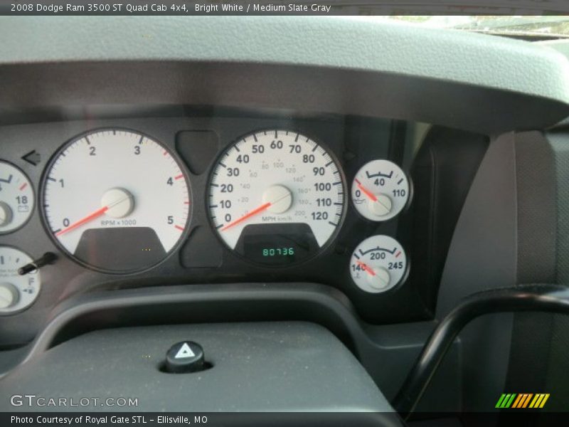 Bright White / Medium Slate Gray 2008 Dodge Ram 3500 ST Quad Cab 4x4