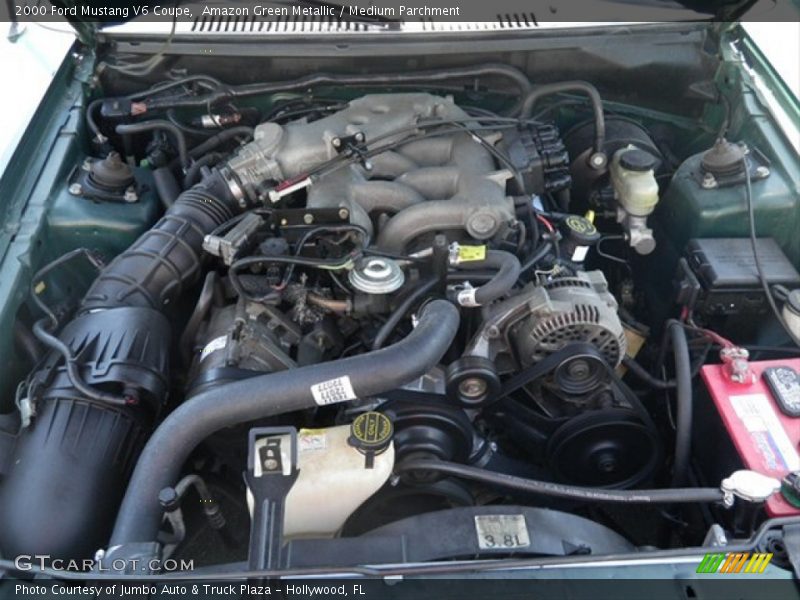 Amazon Green Metallic / Medium Parchment 2000 Ford Mustang V6 Coupe