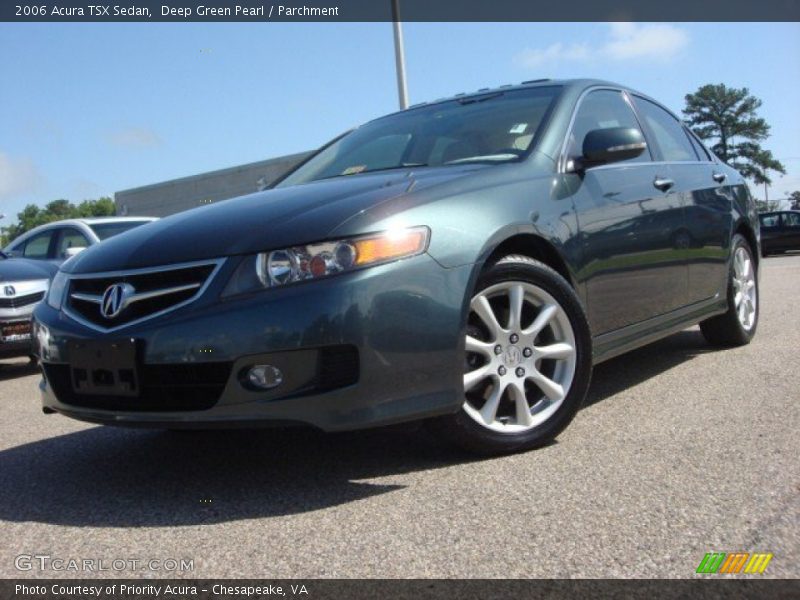 Deep Green Pearl / Parchment 2006 Acura TSX Sedan