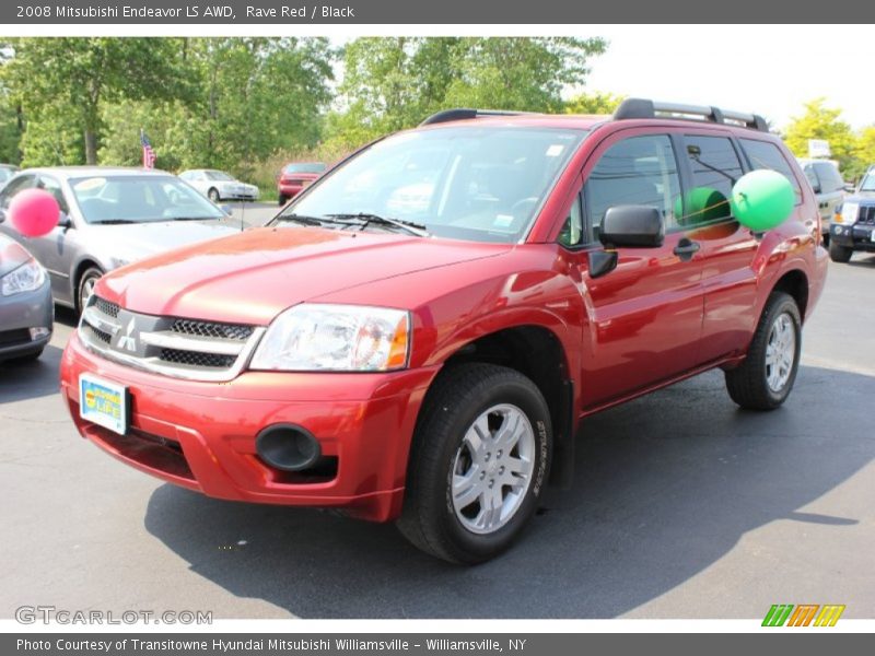Rave Red / Black 2008 Mitsubishi Endeavor LS AWD