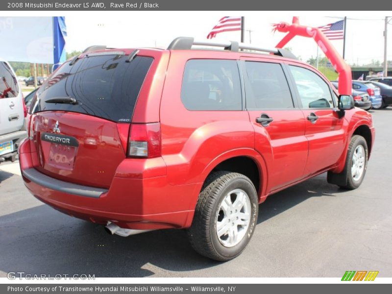 Rave Red / Black 2008 Mitsubishi Endeavor LS AWD