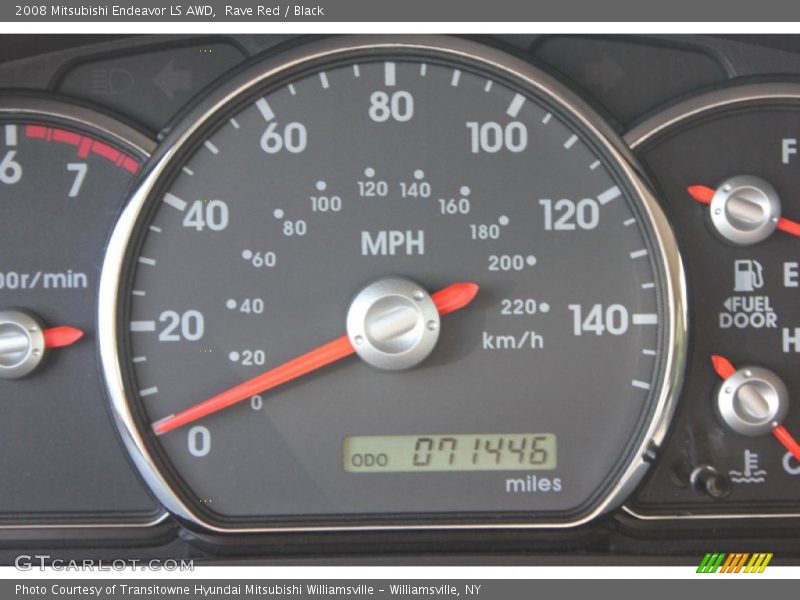 Rave Red / Black 2008 Mitsubishi Endeavor LS AWD