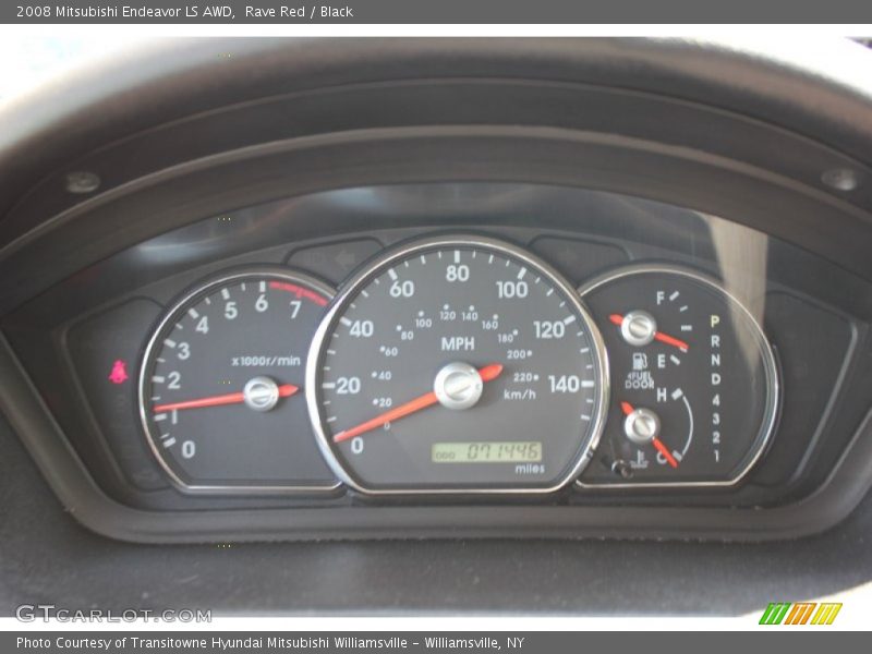 Rave Red / Black 2008 Mitsubishi Endeavor LS AWD