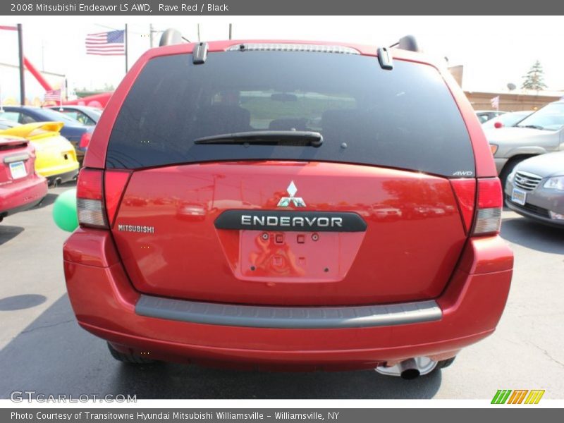 Rave Red / Black 2008 Mitsubishi Endeavor LS AWD
