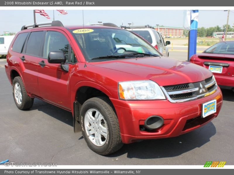 Rave Red / Black 2008 Mitsubishi Endeavor LS AWD