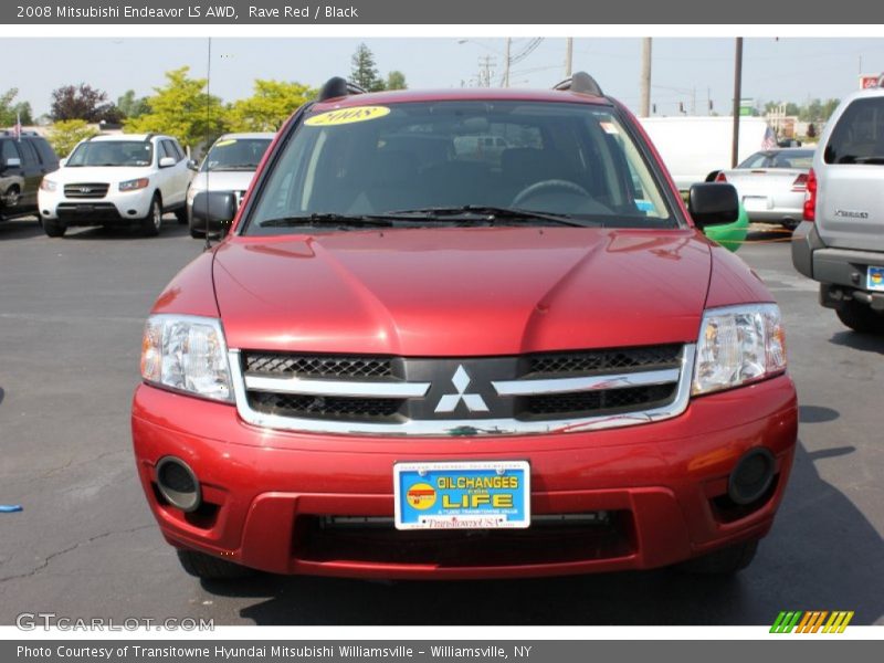 Rave Red / Black 2008 Mitsubishi Endeavor LS AWD