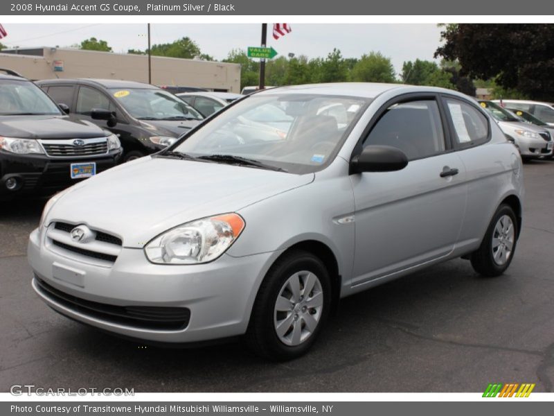 Platinum Silver / Black 2008 Hyundai Accent GS Coupe