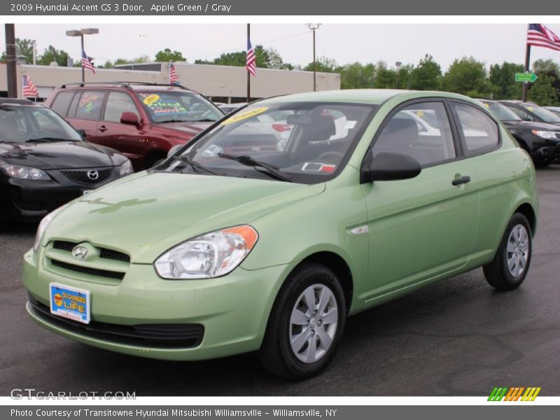 Apple Green / Gray 2009 Hyundai Accent GS 3 Door