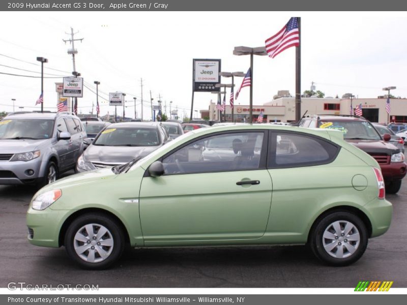 Apple Green / Gray 2009 Hyundai Accent GS 3 Door