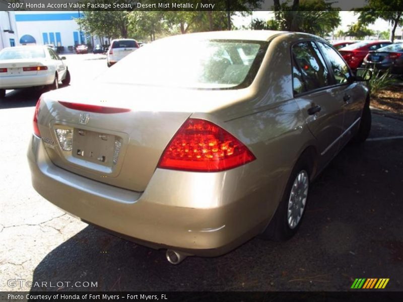 Desert Mist Metallic / Ivory 2007 Honda Accord Value Package Sedan