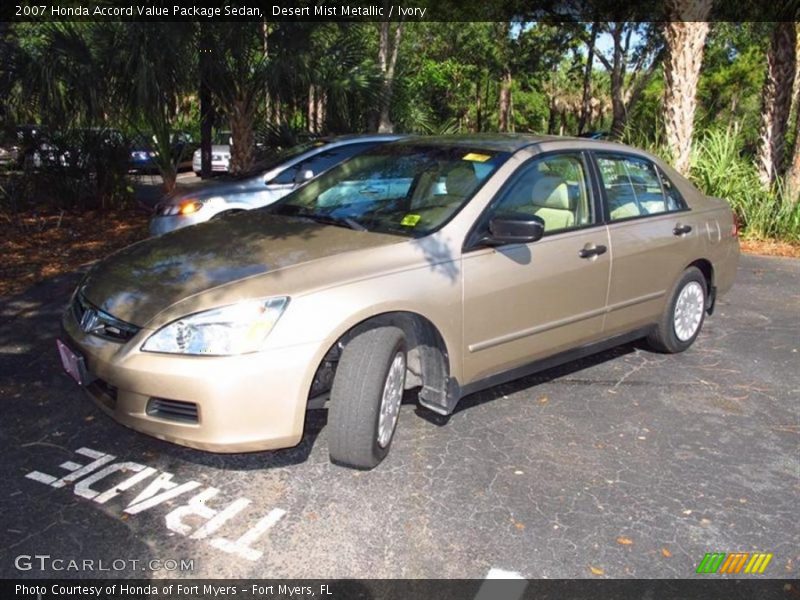 Desert Mist Metallic / Ivory 2007 Honda Accord Value Package Sedan