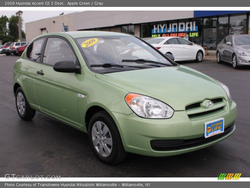 Apple Green / Gray 2009 Hyundai Accent GS 3 Door