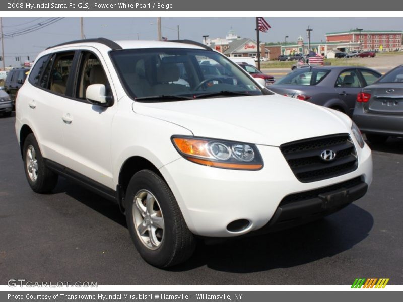 Powder White Pearl / Beige 2008 Hyundai Santa Fe GLS