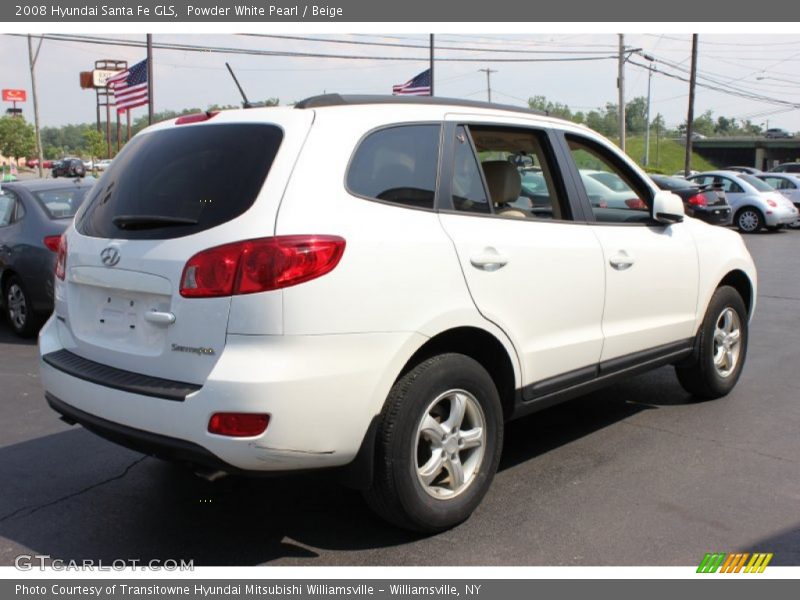Powder White Pearl / Beige 2008 Hyundai Santa Fe GLS
