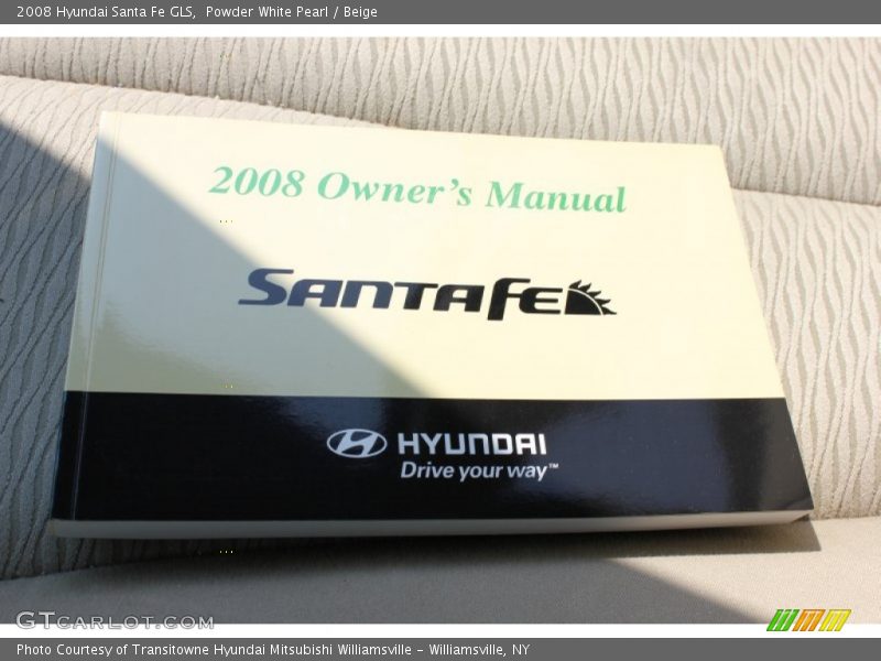 Powder White Pearl / Beige 2008 Hyundai Santa Fe GLS