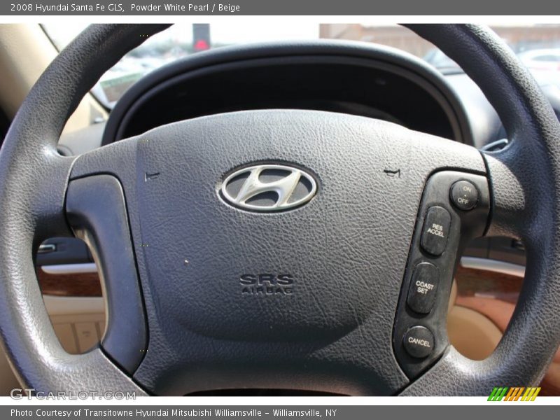 Powder White Pearl / Beige 2008 Hyundai Santa Fe GLS