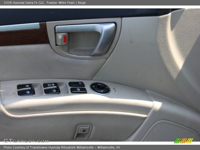 Powder White Pearl / Beige 2008 Hyundai Santa Fe GLS