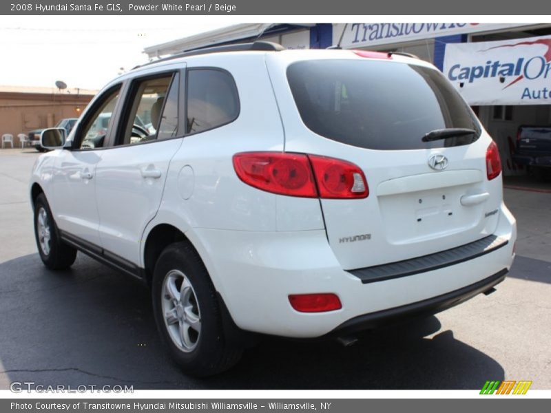 Powder White Pearl / Beige 2008 Hyundai Santa Fe GLS