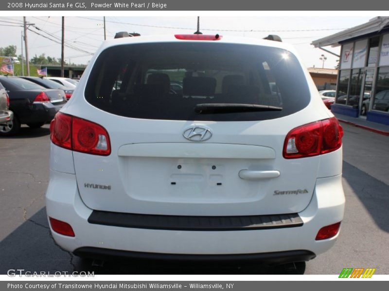 Powder White Pearl / Beige 2008 Hyundai Santa Fe GLS