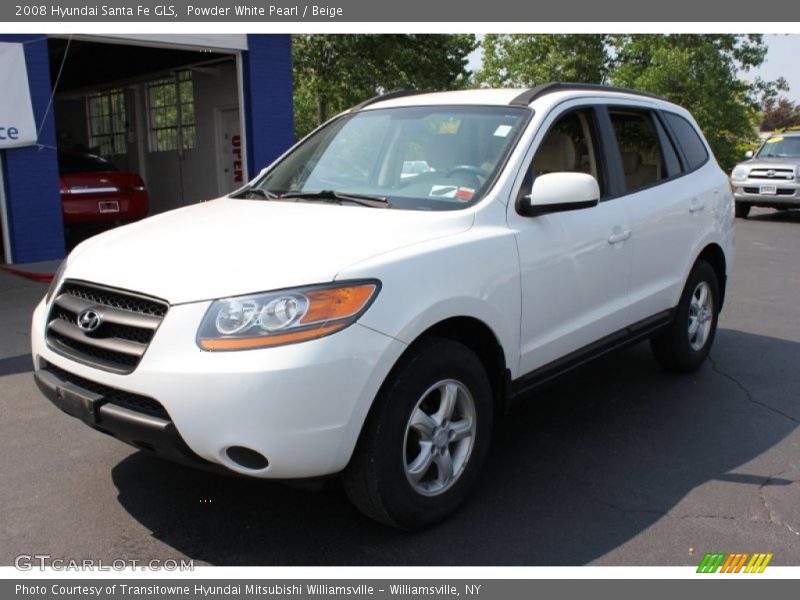 Powder White Pearl / Beige 2008 Hyundai Santa Fe GLS